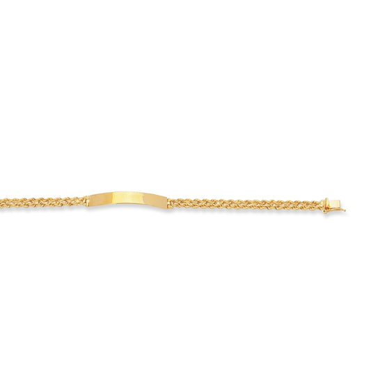 Yellow Gold Diamond Cut/ Textured ID Bracelet