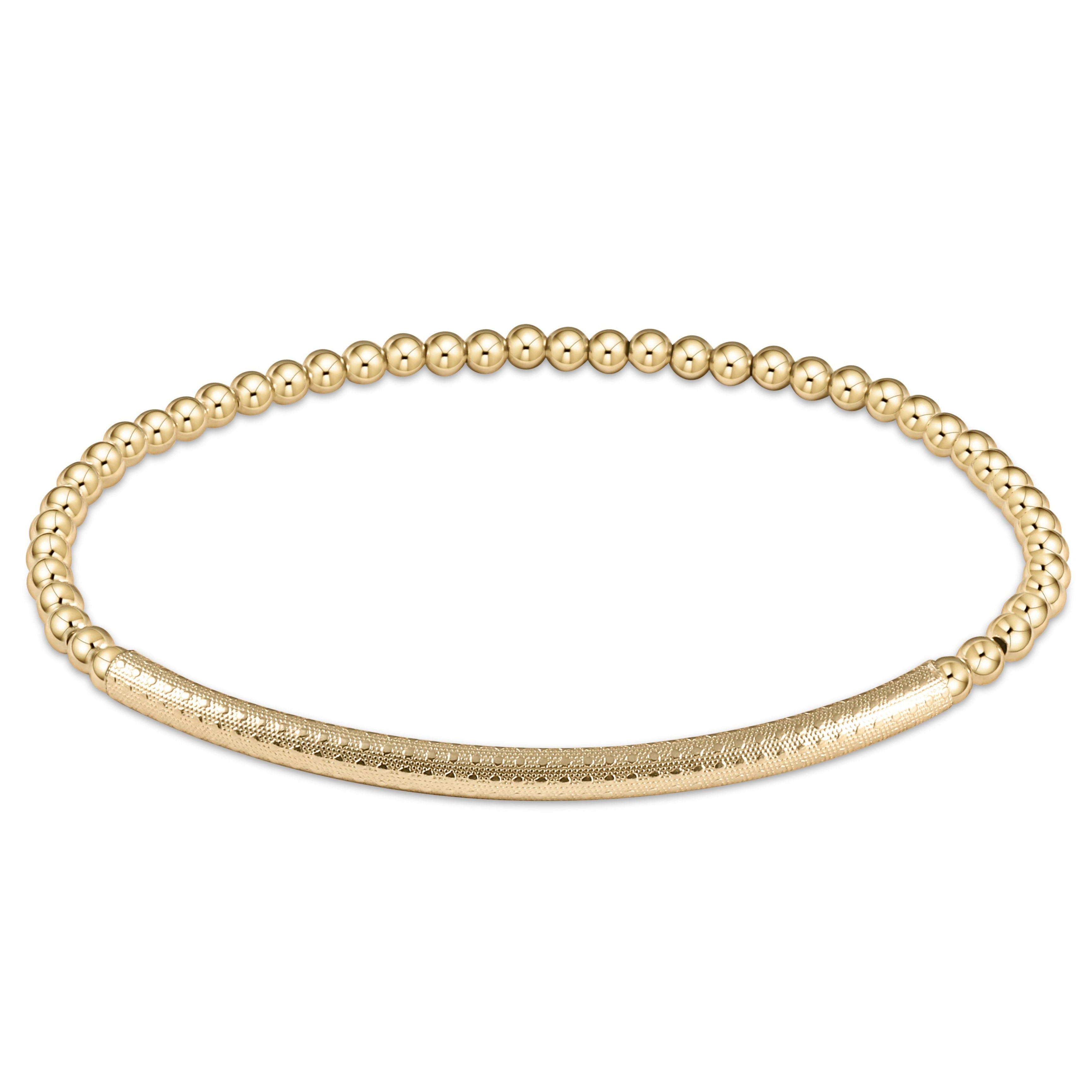 Enewton Bliss Bar Textured 3mm Bead Bracelet - Gold BCLG3BBTG