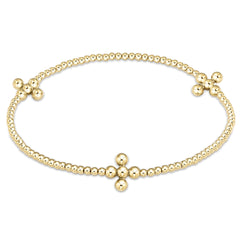 Enewton Signature Cross Gold Pattern 2mm Bead Bracelet - Classic Beaded Signature Cross Gold - 3mm Bead Gold BSCGP2CLSCG3