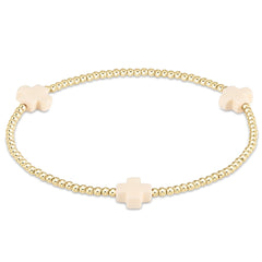 Enewton Signature Cross Gold Pattern 2mm Bead Bracelet BSCGP2T
