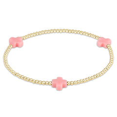 Enewton Signature Cross Gold Pattern 2mm Bead Bracelet BSCGP2T