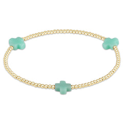 Enewton Signature Cross Gold Pattern 2mm Bead Bracelet BSCGP2T