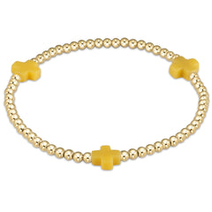 Enewton signature cross gold pattern 3mm bead bracelet BSCGP3OW