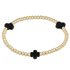 Enewton signature cross gold pattern 3mm bead bracelet BSCGP3OW