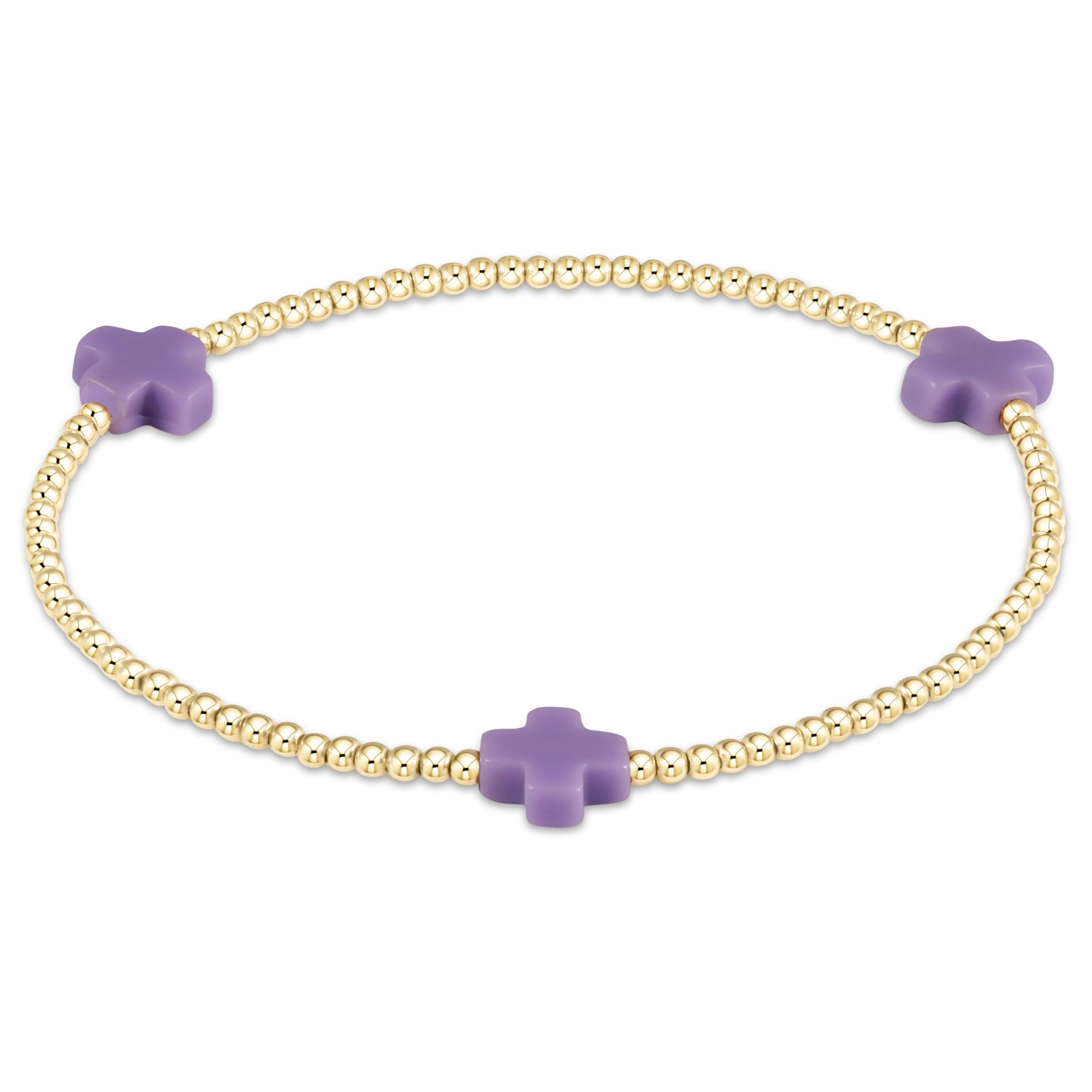 Enewton Signature Cross Gold Pattern 2mm Bead Bracelet BSCGP2T