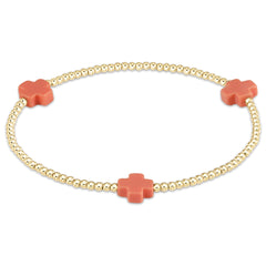 Enewton Signature Cross Gold Pattern 2mm Bead Bracelet BSCGP2T