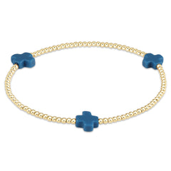 Enewton Signature Cross Gold Pattern 2mm Bead Bracelet BSCGP2T