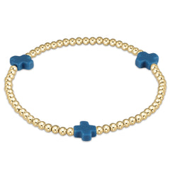 Enewton signature cross gold pattern 3mm bead bracelet BSCGP3OW