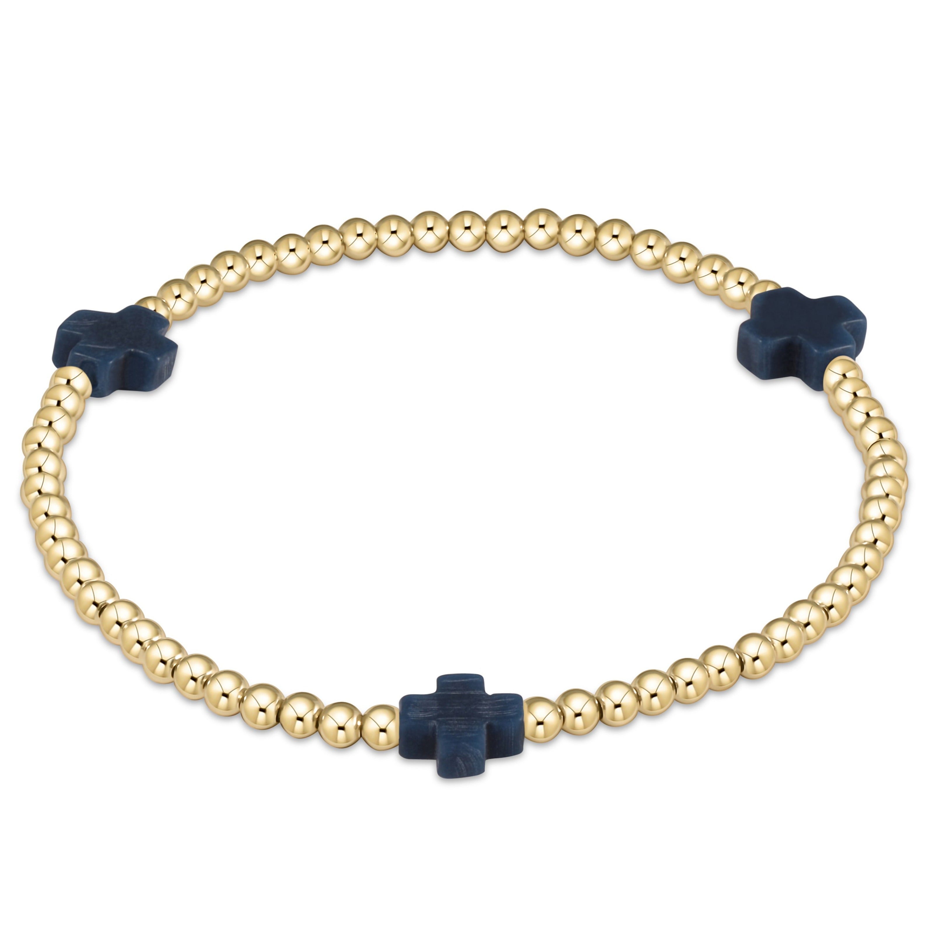 Enewton enewton Extends - Signature Cross Gold Pattern 3mm Bead Bracelet BEXSCGP3OW