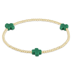 Enewton Signature Cross Gold Pattern 2mm Bead Bracelet BSCGP2T