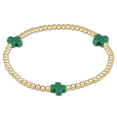 Enewton signature cross gold pattern 3mm bead bracelet BSCGP3OW