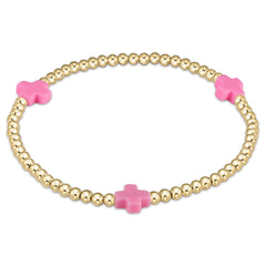 Enewton signature cross gold pattern 3mm bead bracelet BSCGP3OW