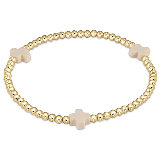 Enewton enewton Extends - Signature Cross Gold Pattern 3mm Bead Bracelet BEXSCGP3OW