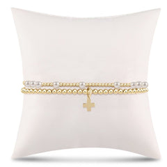Enewton Full of Hope Pearl Stack - Signature Cross Gold Charm BSFOHPESC
