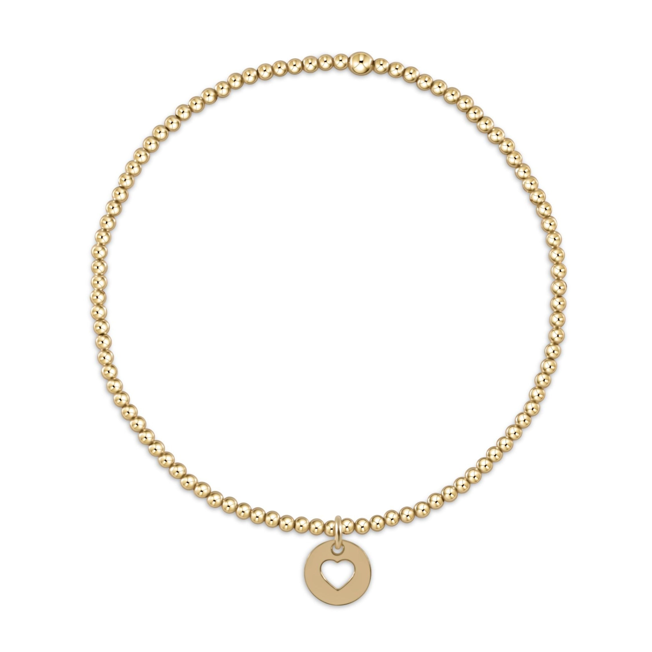 Enewton Classic Gold 2mm Bead Bracelet - Love Small Gold Disc BCLG2LOVSMGD
