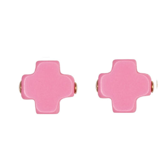 Enewton Signature Cross Stud - Bright Pink ESCSBP