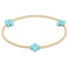 Enewton Signature Cross Gold Pattern 2mm Bead Bracelet BSCGP2T