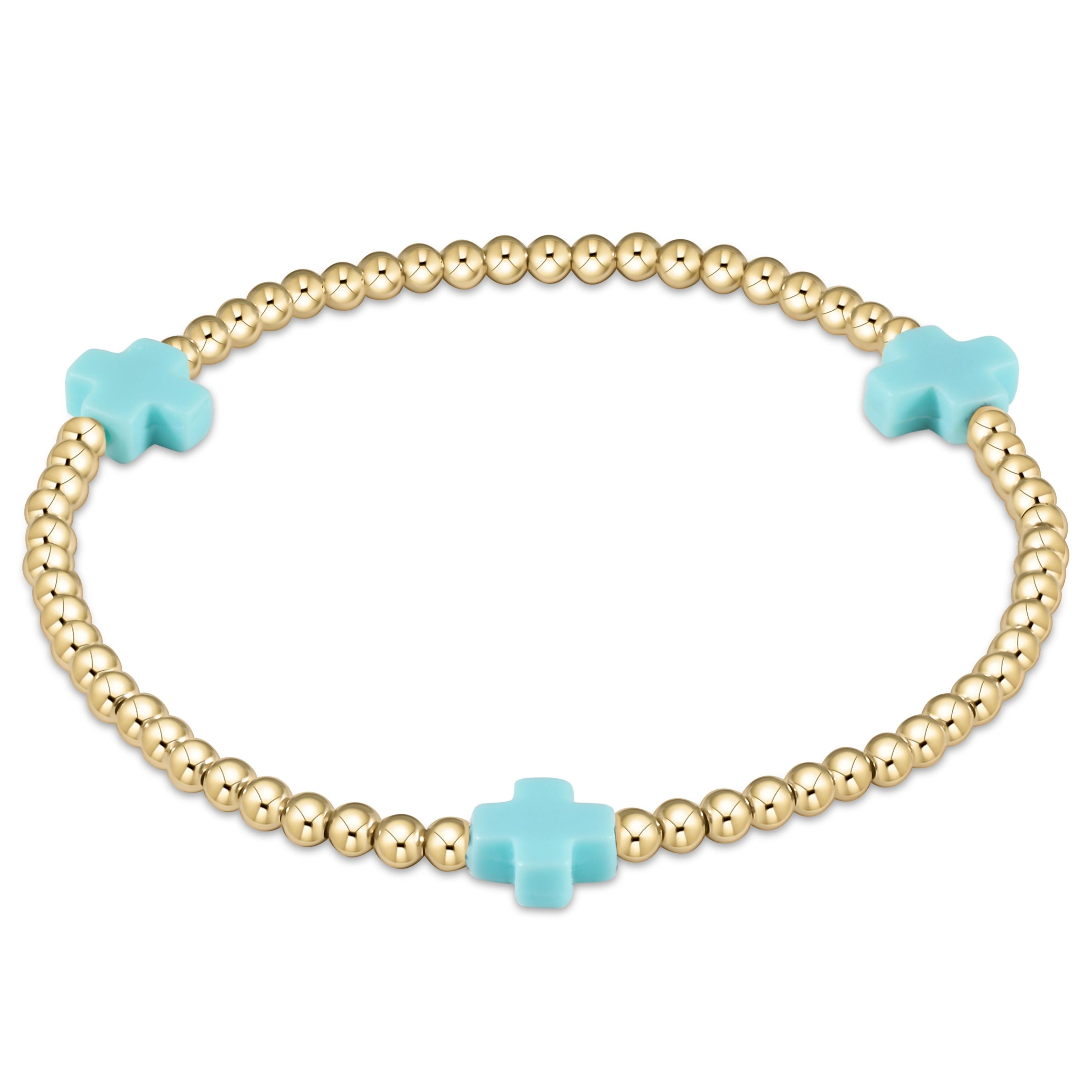 Enewton enewton Extends - Signature Cross Gold Pattern 3mm Bead Bracelet BEXSCGP3OW