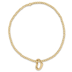Enewton Classic Gold 2.5mm Bead Bracelet - Love Gold Charm BCLG25LOVG