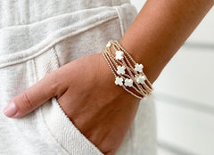 Enewton Signature Cross Gold Pattern 2mm Bead Bracelet BSCGP2T