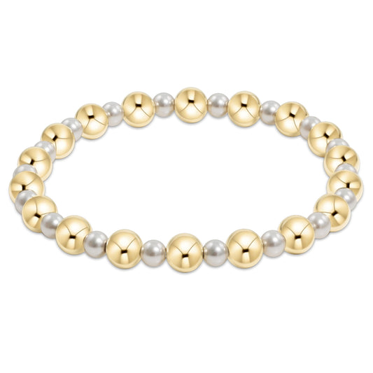 Enewton Pearl Grateful Pattern 4mm Bead Bracelet - 6mm Gold BPEGRA4PG6