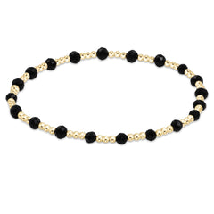 Enewton Gemstone Gold Sincerity Pattern 3mm Bead Bracelet - Faceted Onyx BGEMGSINP3FOX