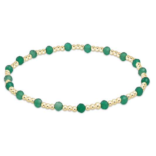 Enewton Gemstone Gold Sincerity Pattern 3mm Bead Bracelet - Green Onyx BGEMGSINP3GOX