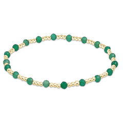 Enewton Gemstone Gold Sincerity Pattern 3mm Bead Bracelet - Green Onyx BGEMGSINP3GOX