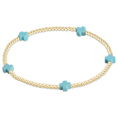 Enewton Signature Cross Small Gold Pattern 2mm Bead Bracelet BSCSMGP2OW