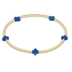 Enewton Signature Cross Small Gold Pattern 2mm Bead Bracelet BSCSMGP2OW