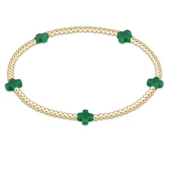 Enewton Signature Cross Small Gold Pattern 2mm Bead Bracelet BSCSMGP2OW