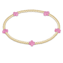 Enewton Signature Cross Small Gold Pattern 2mm Bead Bracelet BSCSMGP2OW