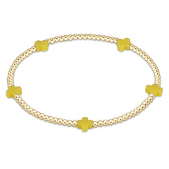 Enewton Signature Cross Small Gold Pattern 2mm Bead Bracelet BSCSMGP2OW