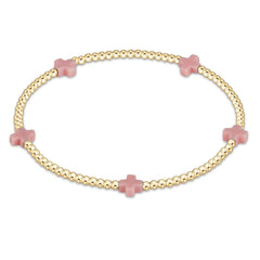 Enewton Signature Cross Small Gold Pattern 2mm Bead Bracelet BSCSMGP2OW
