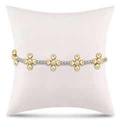 Enewton Signature Cross Sincerity Pattern Sterling 2.5mm Bead Bracelet - Classic Beaded Signature Cross Gold - 4mm Bead Gold BSCSINPSS25CLSCG4