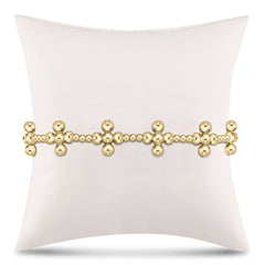 Enewton Signature Cross Sincerity Pattern 2.5mm Bead Bracelet - Classic Beaded Signature Cross Gold - 4mm Bead Gold BSCSINP25CLSCG4