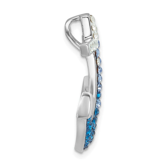 Sterling Silver Rhodium-Plated Polished Crystal Anchor Chain Slide IP-120