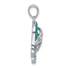 Sterling Silver Rhodium-plated Polished Crystal Double Flip Flop Pendant IP-625