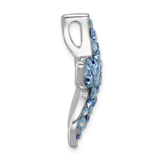 Sterling Silver Rhodium-plated Polished Crystal Starfish Chain Slide IP-653