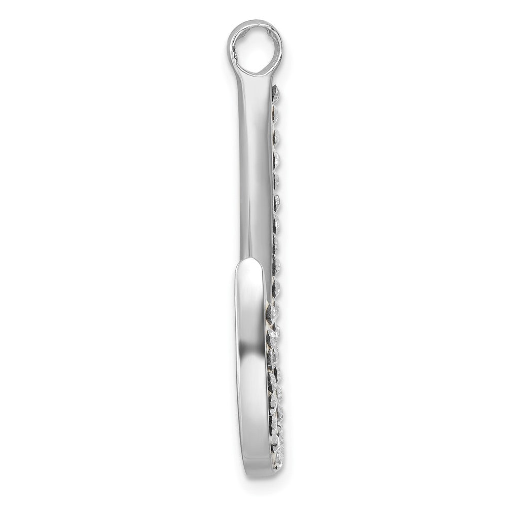 Sterling Silver Rhodium-Plated Polished Crystal Hook Pendant IP-701