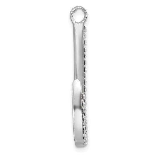 Sterling Silver Rhodium-Plated Polished Crystal Hook Pendant IP-701