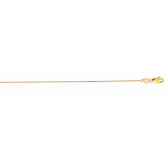 Yellow Gold Polished Diamond Cut Cable Necklace