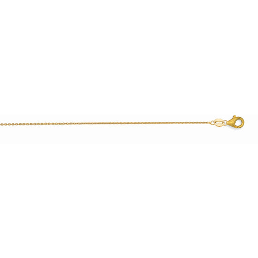 Yellow Gold Polished Oval Cable Necklace