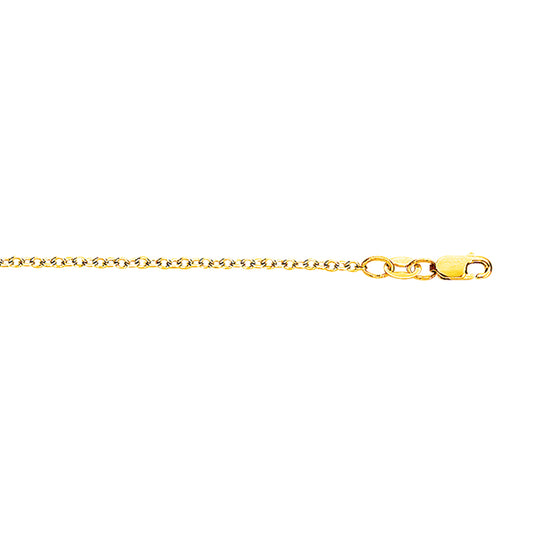 Yellow Gold Polished Oval Cable Necklace