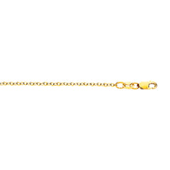 Yellow Gold Polished Oval Cable Necklace