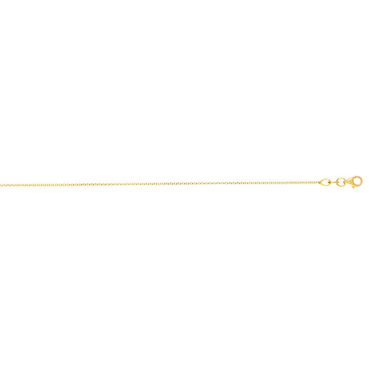 Yellow Gold Polished Extendable Oval Cable Necklace