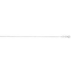 White Gold Polished Extendable Oval Cable Necklace
