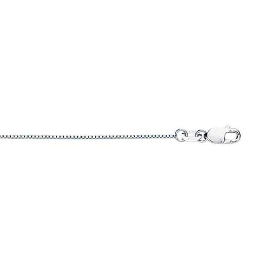 White Gold Diamond Cut/ Textured Classic Box Necklace