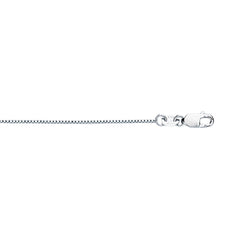 White Gold Diamond Cut/ Textured Classic Box Necklace
