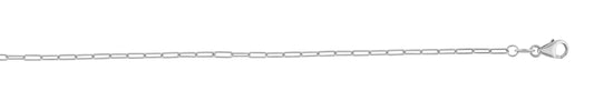 White Gold Polished Paperclip Link Necklace